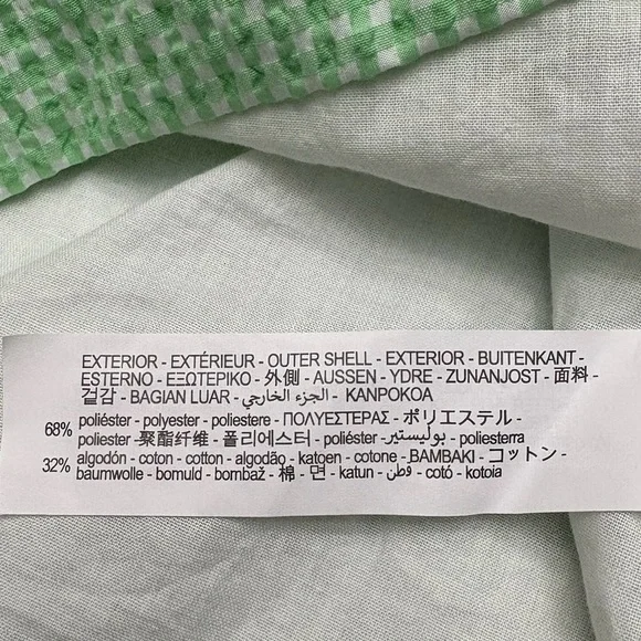 ZARA, Structured Gingham Dress, XS, Green & White - Picture 10 of 11